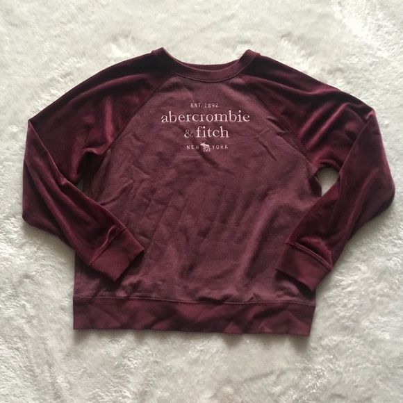 Abercrombie Kids - Burgundy Logo Crewneck Sweatershirt - Picture 1 of 6